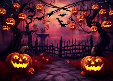 Scary Pumpkin Halloween Party Backdrop Decorations Photography Background
