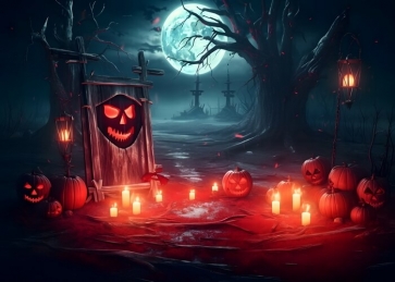 Scary Pumpkin Moon Halloween Party Backdrop Decorations Photography Background