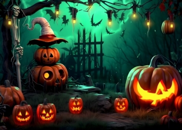 Scary Pumpkin Backdrop Halloween Party Decorations Photography Background
