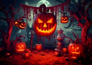 Scary Pumpkin Backdrop Party Halloween Decorations Photography Background