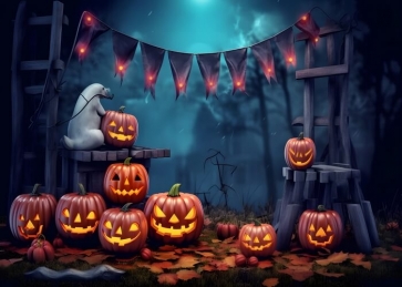 Pumpkin Banner Halloween Backdrop Decorations Photography Background