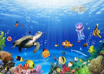Under The Sea Ocean Landscape 3d Aquarium Backdrop Custom Fish Fank Background Decoration Prop