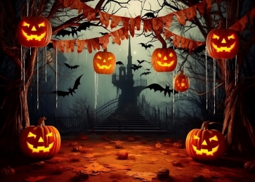 Dead Tree Banner Pumpkin Halloween Backdrop Party Decorations Background