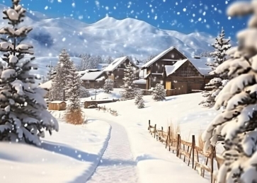 Winter Snow Scenic Christmas Backdrop Studio Party Photography Background