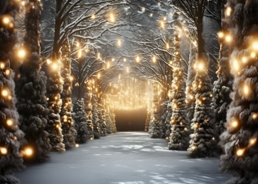 Winter Scene Wonderland Glitter Backdrop Christmas Party Photography Background