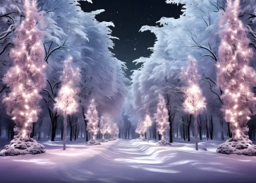 Winter Wonderland Snowy Forest Backdrop Christmas Studio Party Photography Background