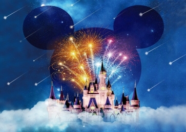 Beautiful Fireworks Castle Backdrop Baby Shower Birthday Party Photography Background