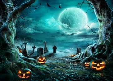 Cemetery Scary Pumpkin Halloween Party Backdrop Studio Stage Photography Background