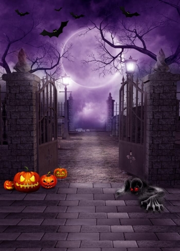 Purple Moon Halloween Backdrop Stage Party Photography Background