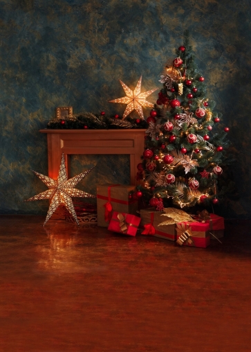 Retro Texture Wall Christmas Tree Backdrop Stage Photo Booth Photography Background