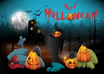 Terror Scary Pumpkin Theme Halloween Party Backdrop Photography Background Party Decorations Props