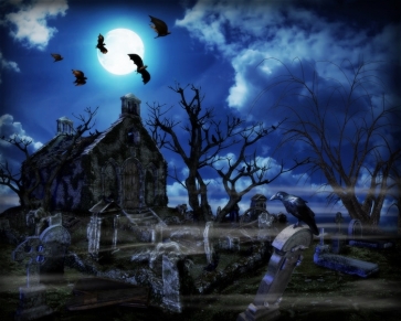 Deserted Horror Scary Halloween Background Decorations Party Backdrop
