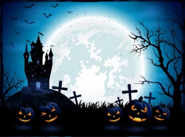 Black Scary Pumpkin Theme Halloween Party Backdrop Outdoor Background Decorations