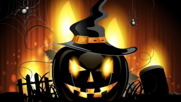 Black Pumpkin Flame Halloween Background Party Backdrop Decorations