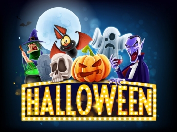 Various Cartoon People Pumpkin Banner Child Halloween Party Backdrop