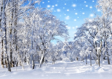 Snow Covered Forest White Christmas Backdrop For Stage Background