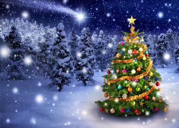 Luxury Christmas Tree Background Christmas Party Backdrops 