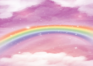 Rainbow Clouds Sky Backdrop Newborns Baby Shower Birthday Party Background