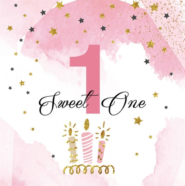 Baby Girl Sweet One 1st Birthday Backdrop Photography Background