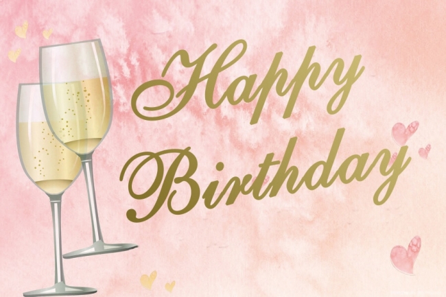 Champagne Glass Happy Birthday Party Backdrop Photography Background