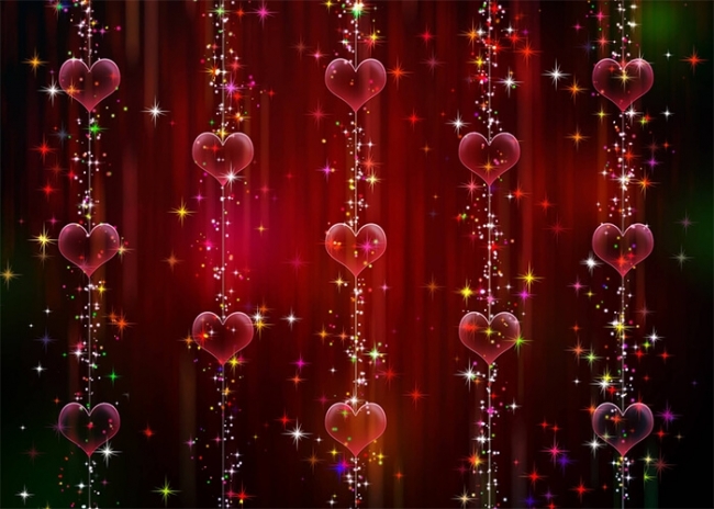 Early 2000s Retro Glitter Red 90s Heart Backdrop Wedding Party Background