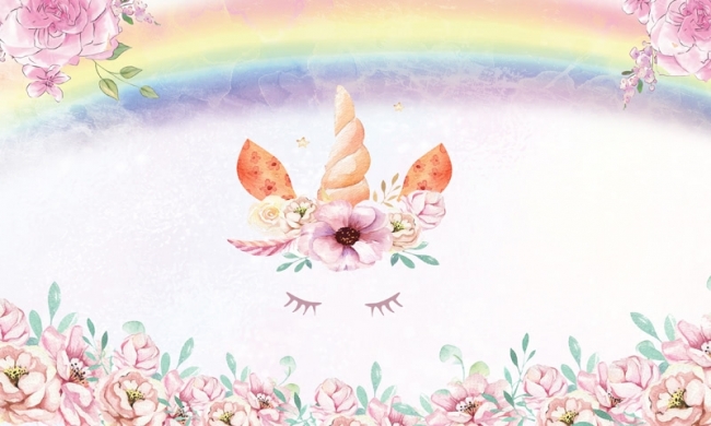 Rainbow Unicorn Photo Birthday Backdrop Baby Shower Photography