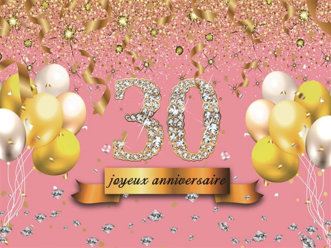 Gold Tassels Champagne Custom 30Th Birthday Backdrop