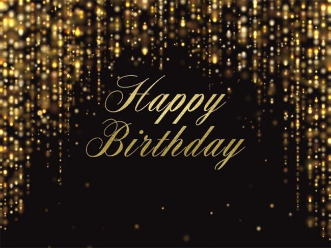 Golden Glitter And Black Happy Birthday Backdrop Party Photography ...
