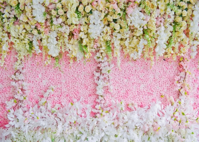 Outdoor Wedding Vinyl 3d Flower Wall Backdrop Bridal Shower Floral