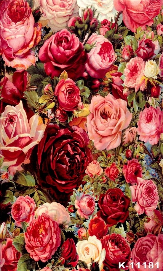 Oil Painting Flower Wall Backdrop Custom Background