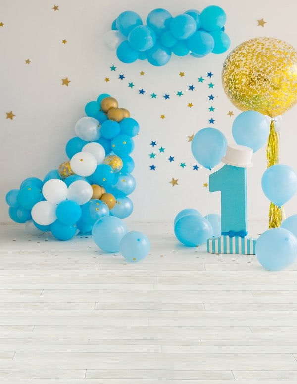 Baby First 1 Year Old Happy 1st Birthday Balloon Backdrop Decoration