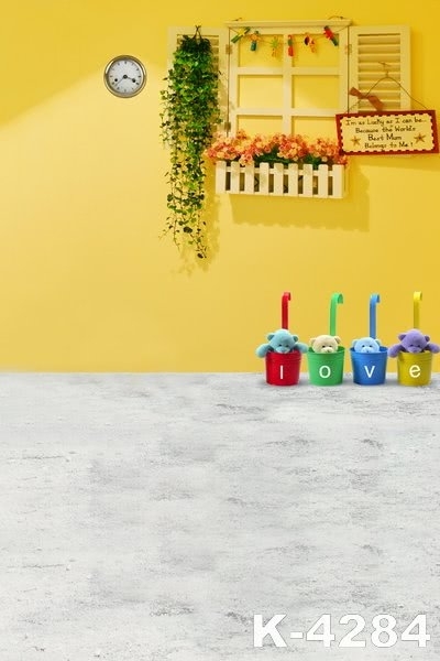 Ellow Window Backdrop Custom Yellow Window Photography Background Wall Baby Shower Backdrop