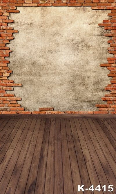 Wooden Floor Vintage Old Brick Plain Wall Background