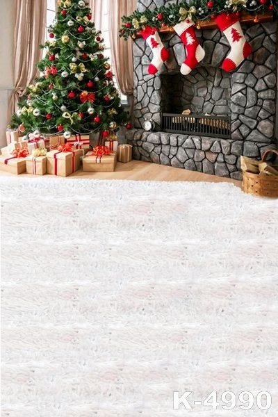 Christmas Tree Sock Fireplace Photography Props Christmas Backdrops