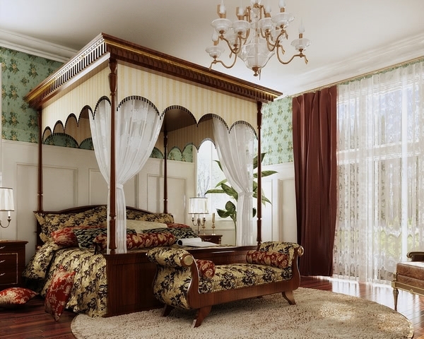 European Style Bedroom Bed Backdrop Studio Photography Background