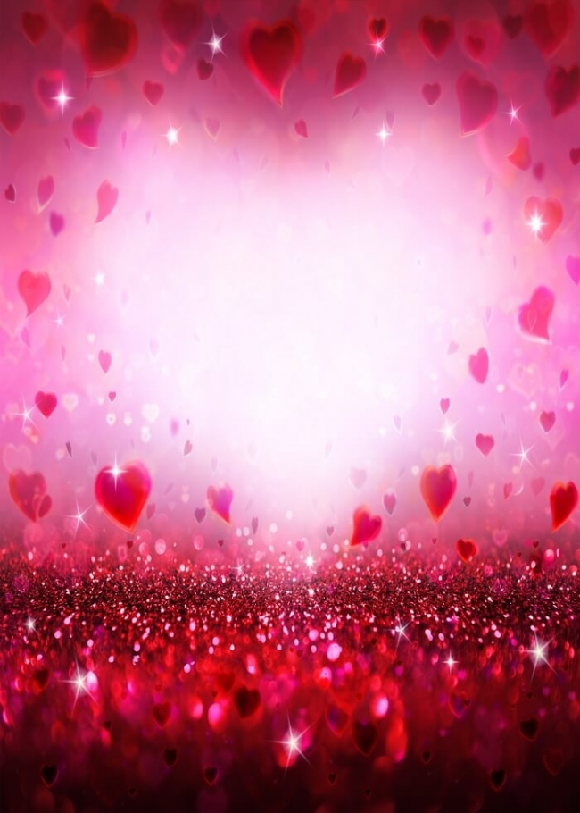 Glitter Bokeh Red Heart Love Theme Wedding Background Valentines Day ...
