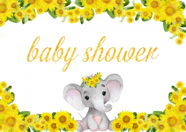 Sunflower and elephant baby shower clearance