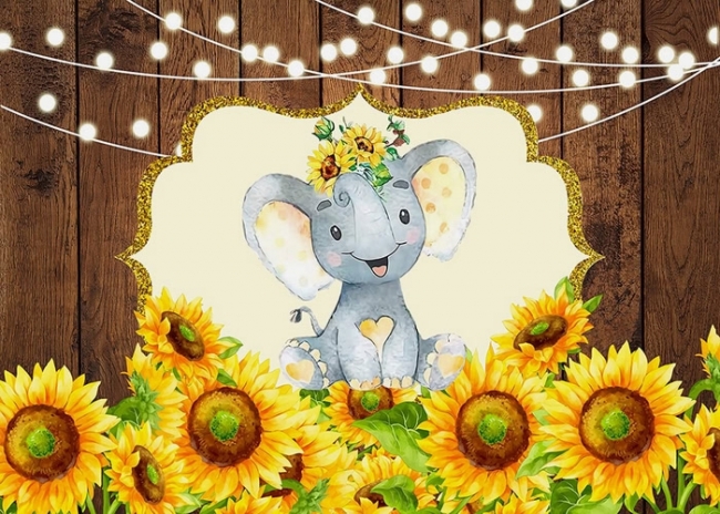 sunflower baby shower backdrop