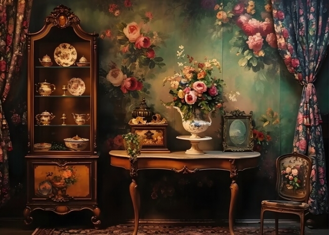 Painting Spring Flowers Living Room Wall Backdrop Studio Party ...