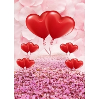 Cherry Blossoms Love Red Heart Wedding Photography Background Valentines Day Backdrop