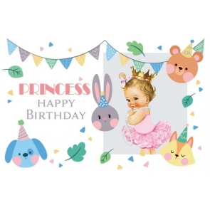 Baby Girl Princess Happy Birthday Backdrop Photography Background