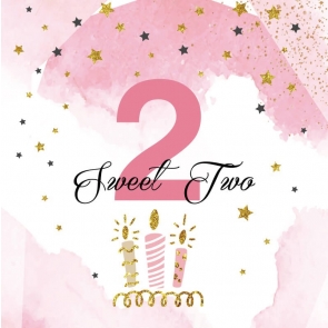 Baby Girl Sweet 2nd Birthday Backdrop Photography Background