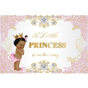 A Little Princess Is On Her Way Baby Shower Backdrop Birthday Photography Background