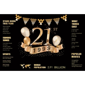 1999 Poster Happy 21st Birthday Backdrop Party Photography Background