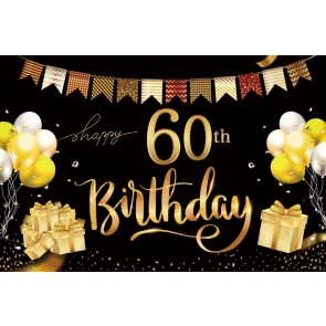 Balloon Banner Theme Happy 60th Party Birthday Photography Background