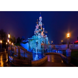 Beautiful Night Scene Castle Background For Party Photography Backdrop