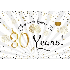 Cheers to 30 Years Party Decorations Happy 30th Birthday Backdrop Party Photography Background