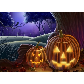 Scary Pumpkin Theme Halloween Photo Backdrop Stage Photography Background Decoration Prop