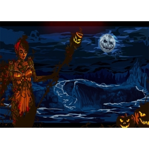 Scary Pumpkin Guildwars Halloween Backdrop Photo Booth Stage Photography Background Decoration Prop