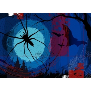 Scary Large Black Spider Web Halloween Backdrop Stage Photography Background Decoration Prop
